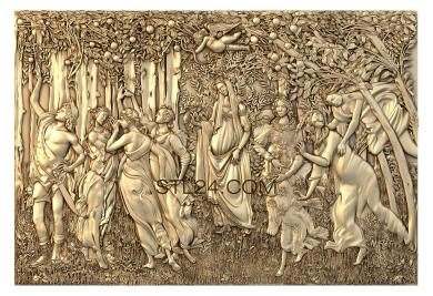 Art pano (Sandro Botticelli Spring unframed, PH_0146-3) 3D models for cnc